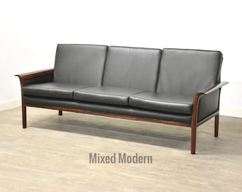 Knut Saeter Black and Rosewood Sofa