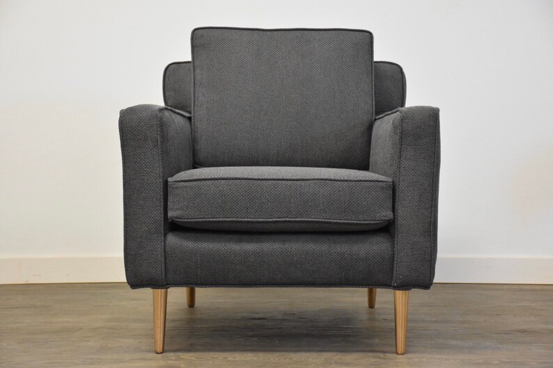 Edward Wormley for Dunbar Grey Brass Lounge Chair image 2