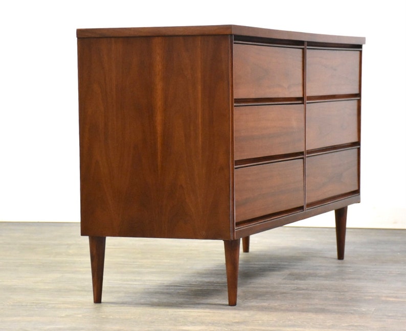 Walnut Mid Century Modern Dresser by Bassett image 5
