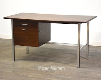 Refinished Calvin Walnut Desk by Paul McCobb