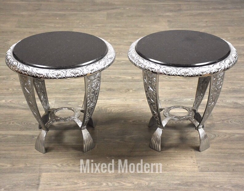 Seville Metal Art Studio End Tables A Pair image 1