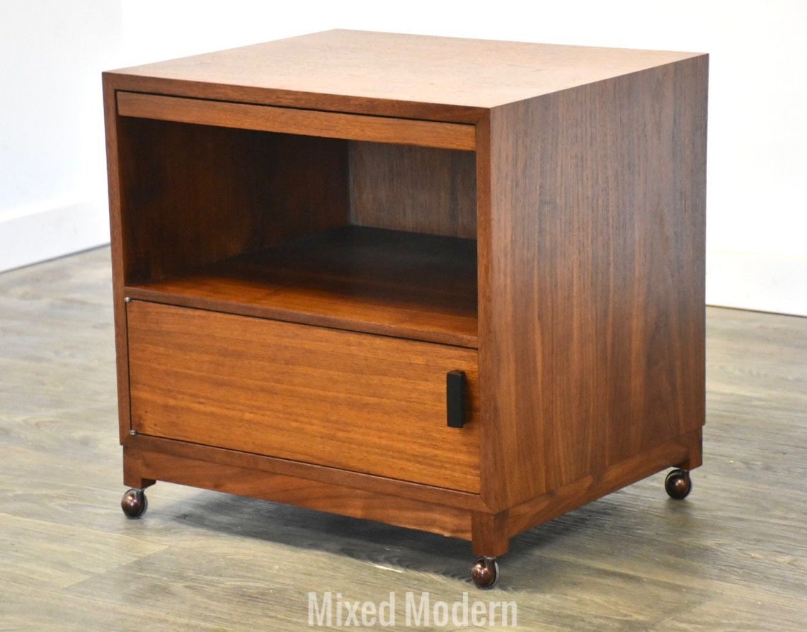 Walnut MCM Nightstand Etsy UK