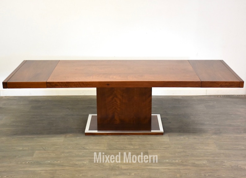 Walnut and Aluminum Dining Table image 1