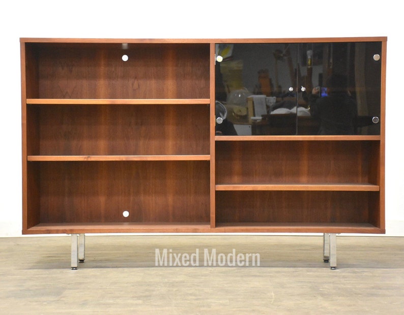 Walnut & Chrome MCM Bookcase image 1