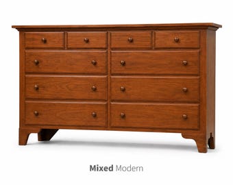 Cherry Shaker Style Long 62” Dresser