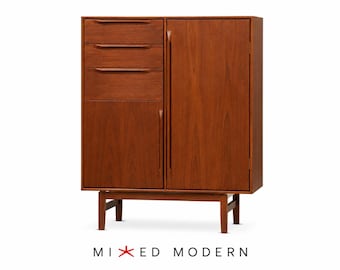 Danish Modern Teak Armoire Dresser