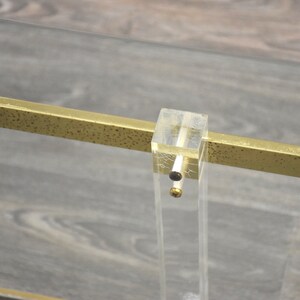 Brass Lucite and Glass Coffee Table image 7