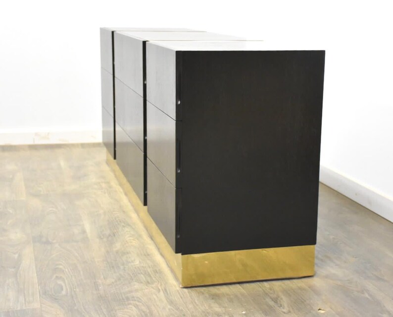 Milo Baughman Thayer Coggin black & Brass Dresser image 2