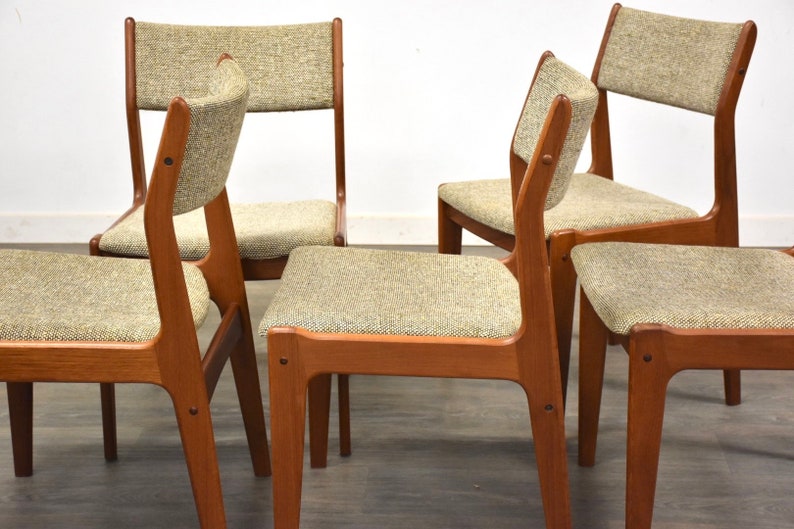 Modern Teak Dining Chairs Set of 6 image 5