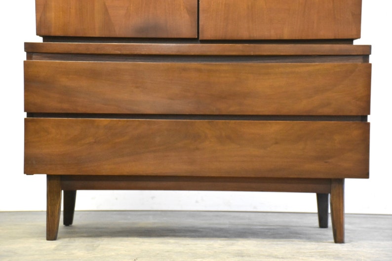 Walnut Mid Century Tall Dresser image 9