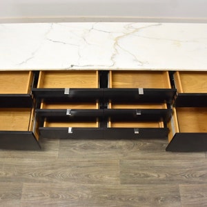 Black Lacquer & Marble Credenza by Florence Knoll image 10