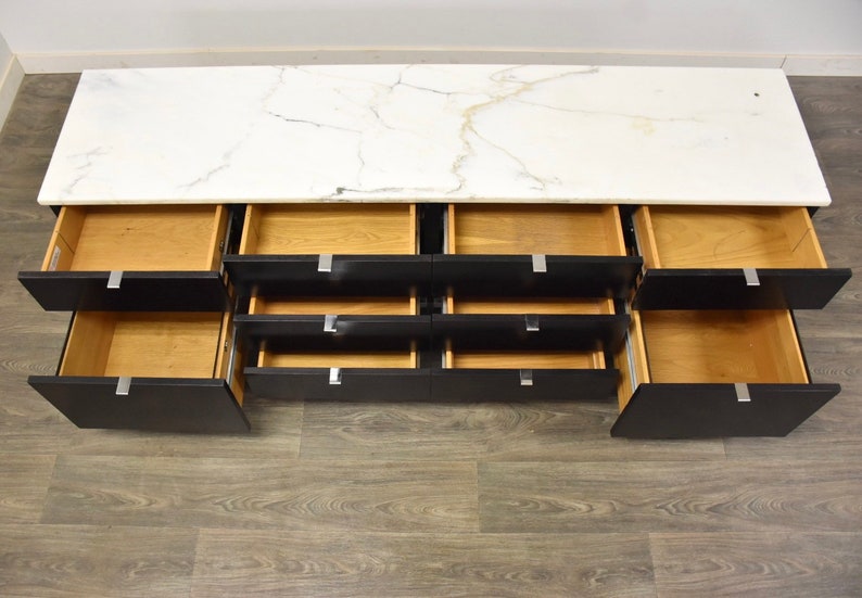 Black Lacquer & Marble Credenza by Florence Knoll image 10