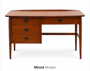 Refinished Walnut Mid Century Desk