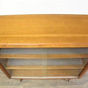 Walnut MCM Bookcase Display Cabinet image 6