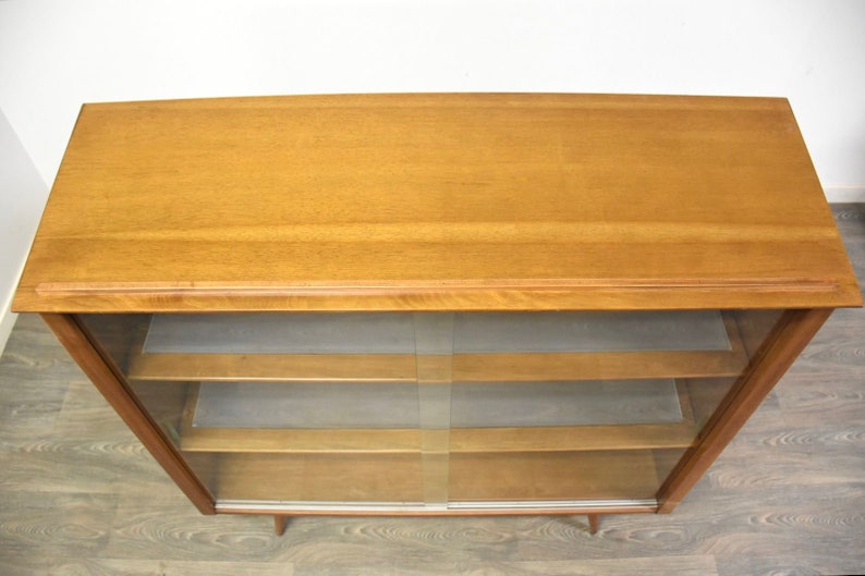 Walnut MCM Bookcase Display Cabinet image 6