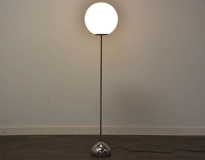 MCM Globe Chrome Floor Lamp image 2