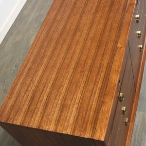 Refinished Zebra Wood and Brass Dresser image 5