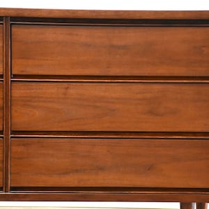 Walnut Mid Century Modern Dresser by Bassett image 8