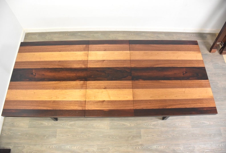 Milo Baughman for Directional Multi Wood Dining Table image 6