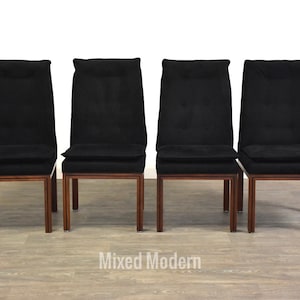 John Stuart Walnut Dining Chairs Set of 4 Bild 1