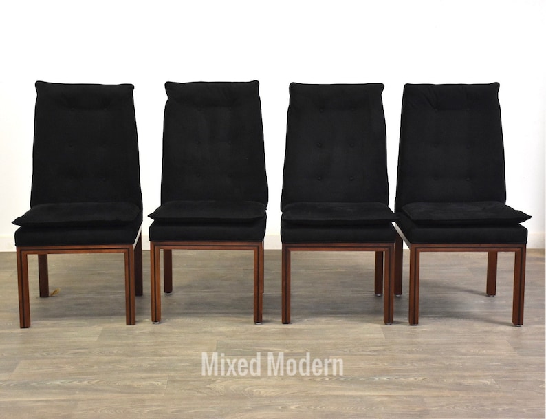 John Stuart Walnut Dining Chairs Set of 4 Bild 1