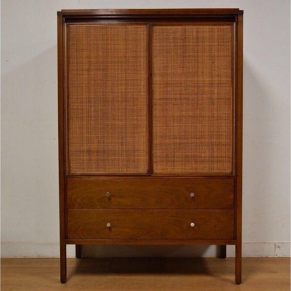 Walnut Armoire Dresser By Paul Mccobb For Widdicomb Etsy