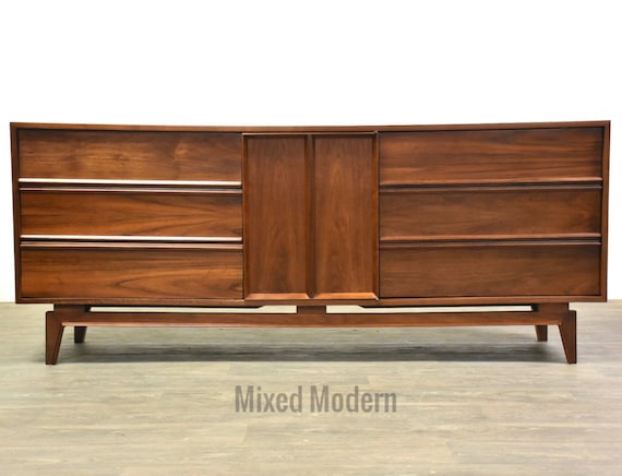 long dresser modern Furniway Beige Curved 6 Drawer Dresser, Modern Long Dresser for Bedroom, Living Room, or Entryway, Push to Open Storage Chest, Minimalist Scandinavian