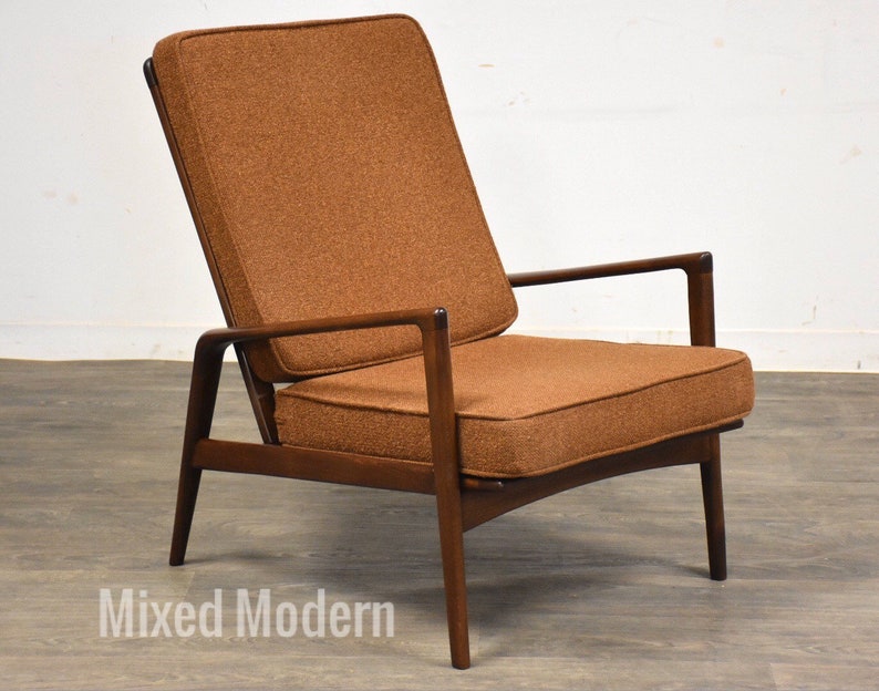 Ib Kofod Larsen Style Danish Modern Lounge Chair image 1