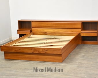 Danish Modern Teak Queen Bed