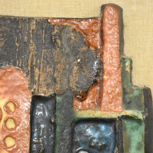 Mid Century Brutalist Ceramic Plaque image 6