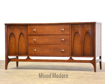 Refinished Broyhill Brasilia Walnut Credenza