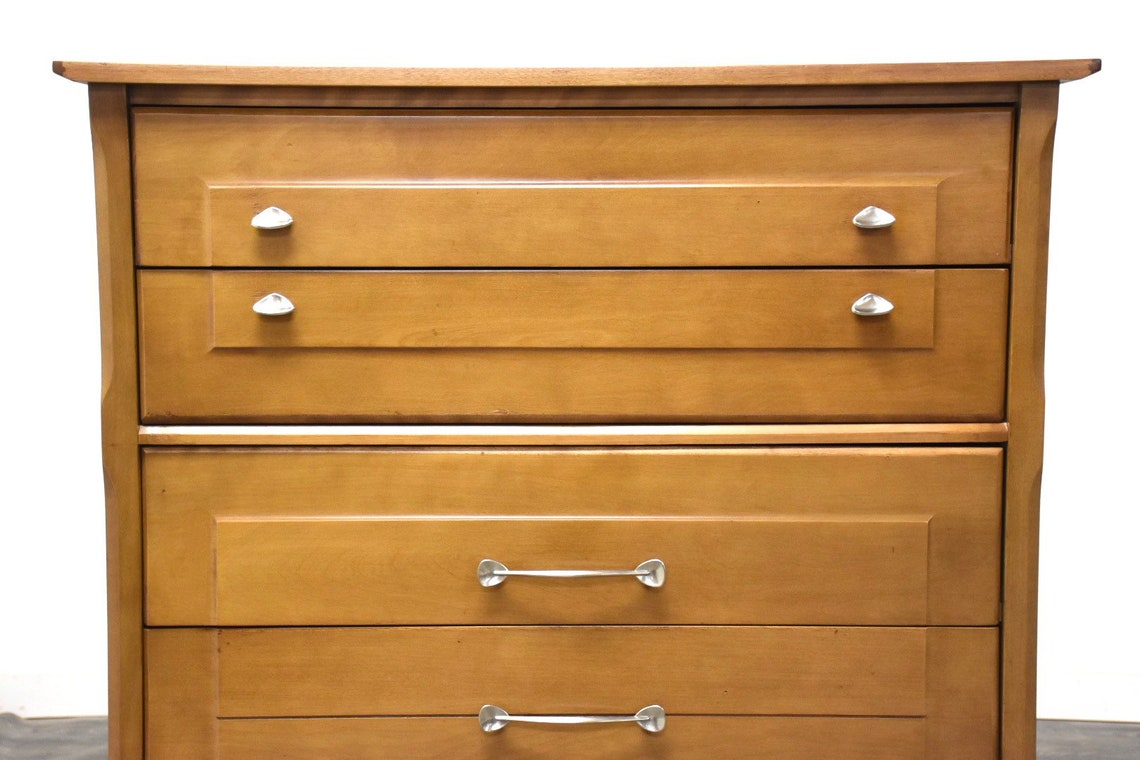 Heywood Wakefield Maple Tall Dresser Etsy