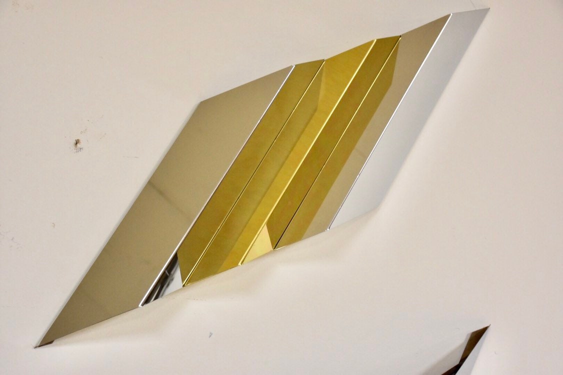 Modern Brass and Chrome Wall Art Etsy