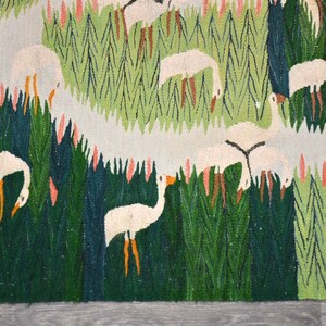 Snowy Egret Handmade Swedish Flat Weave Kilim Rug image 4