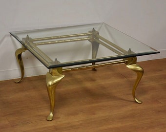 Brass & Glass LaBarge Square Coffee Table
