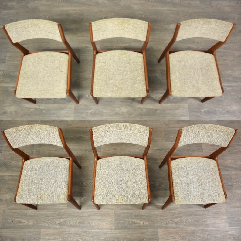 Modern Teak Dining Chairs Set of 6 image 2