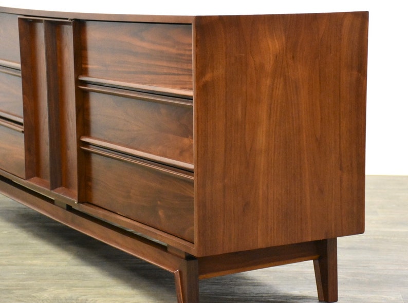 Walnut Mid Century Modern Long Dresser image 4