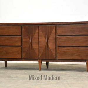 Refinished Walnut 72 Mid Century Long Dresser - Etsy Refinished Walnut 72 Mid Century Long Dresser - Etsy
