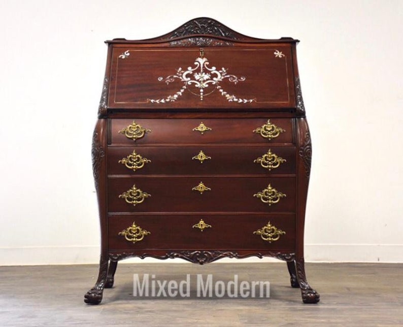 R.J. Horner Mahogany Secretary Desk image 1