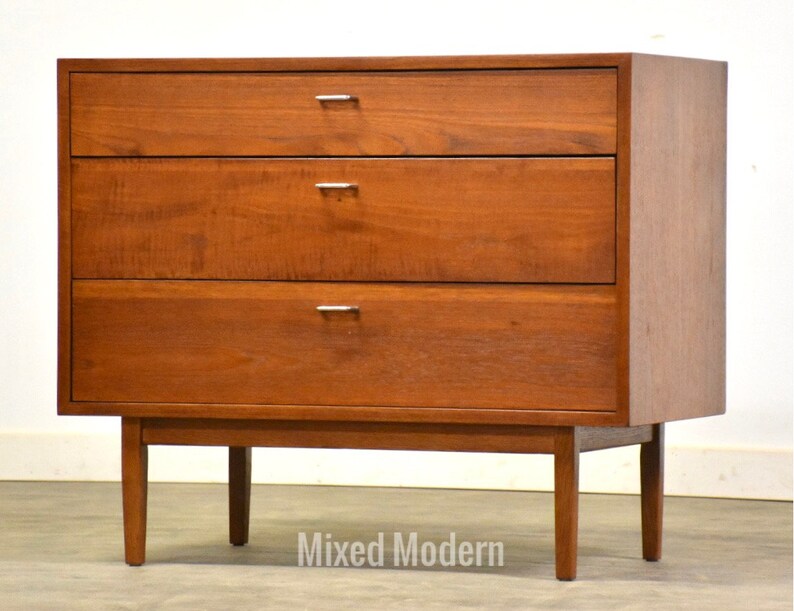 George Nelson Style Teak Dresser Chest image 1