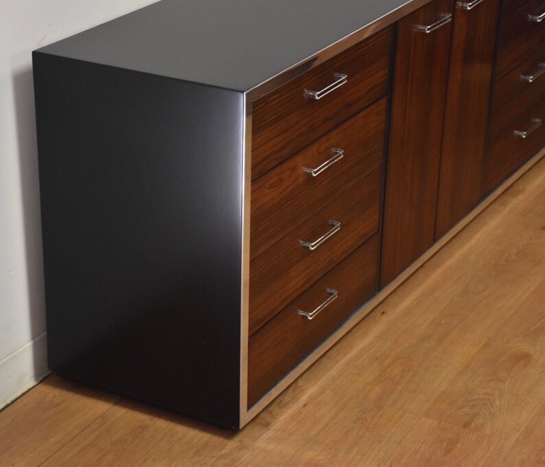 Milo Baughman Rosewood and Chrome Dresser