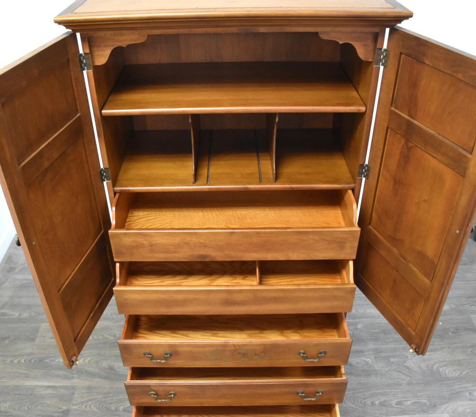 Hitchcock Solid Maple Stenciled Armoire Dresser Etsy