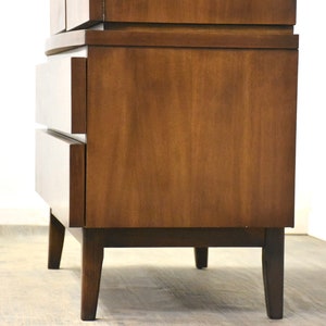 Walnut Mid Century Tall Dresser image 4