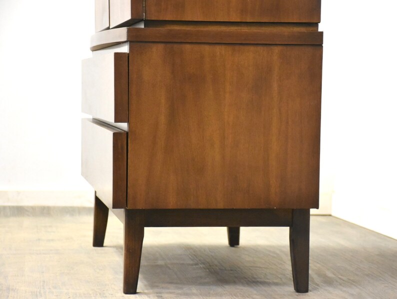 Walnut Mid Century Tall Dresser image 4