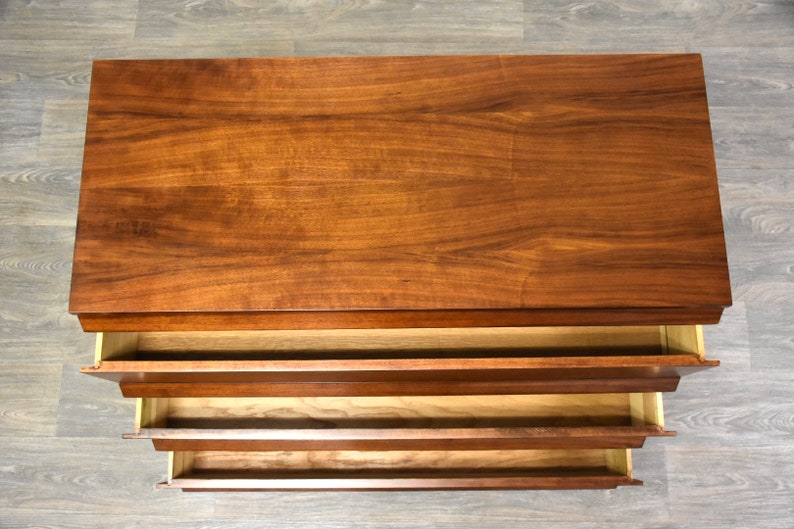 Refinished Walnut Mid Century Dresser Chest image 5