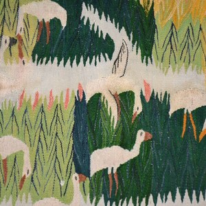Snowy Egret Handmade Swedish Flat Weave Kilim Rug image 6