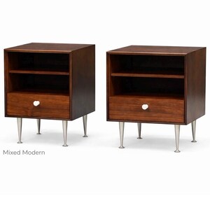 Refinished Rosewood Thin Edge Nightstands by George Nelson for Herman Miller - A Pair