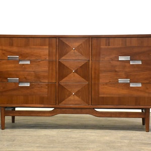 Refinished American of Martinsville Walnut Dresser image 2