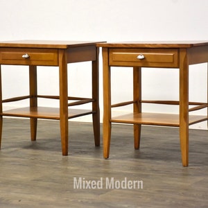 Heywood Wakefield Maple and Birch Nightstands - A Pair