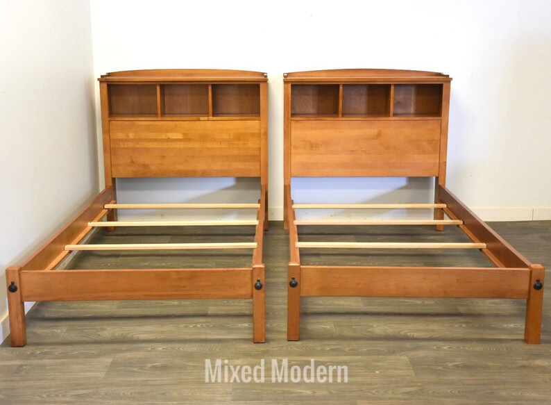 Ethan Allen Twin Bookcase Beds a Pair Etsy